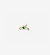 Trio Emerald Stud 0.09 in 14K Gold - Single