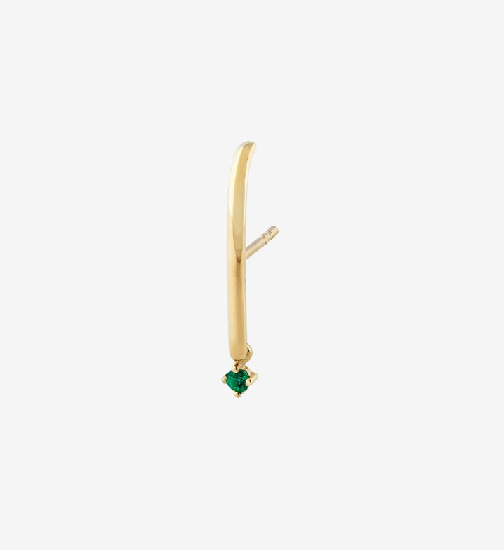 Smaragd Drop Ørering 0.05 i 14 K guld - Single