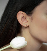 Trio Emerald Stud 0.09 in 14K Gold - Single