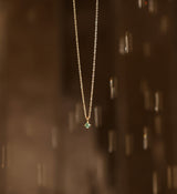 Emerald Drop 0.05 14K Gold Necklace w. Emerald