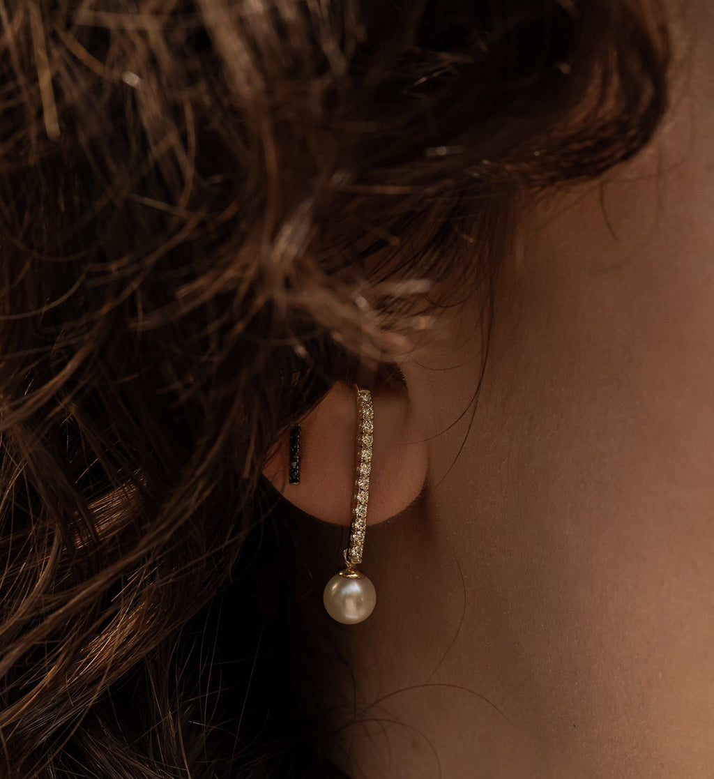 Pearl Drop Diamond Earring 06 - Single