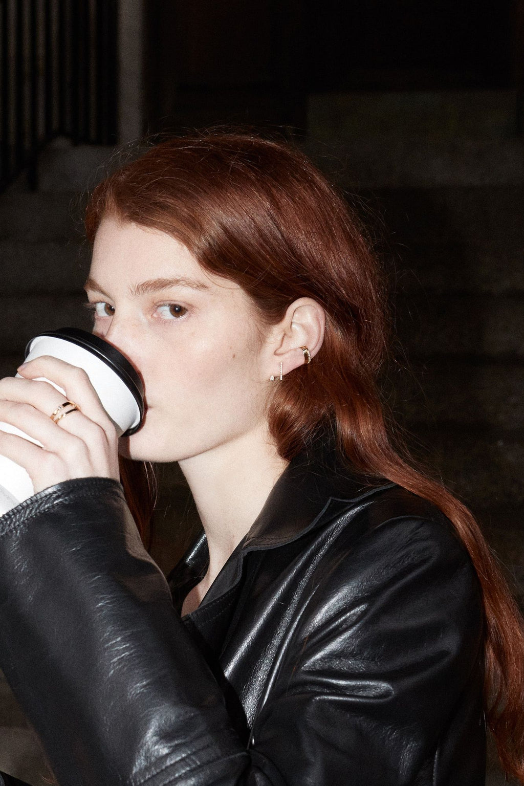 Pear Diamond Spiral Earring 0.12 - Single