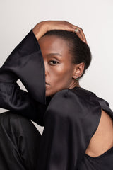 Floating Emerald Diamond Spiral Earring 0.08 - Single