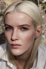 Floating Emerald Vertical Diamond Earring 0.13 - Single