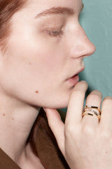 Diamant Linie Gewundener Ring I 0.30 Kt.