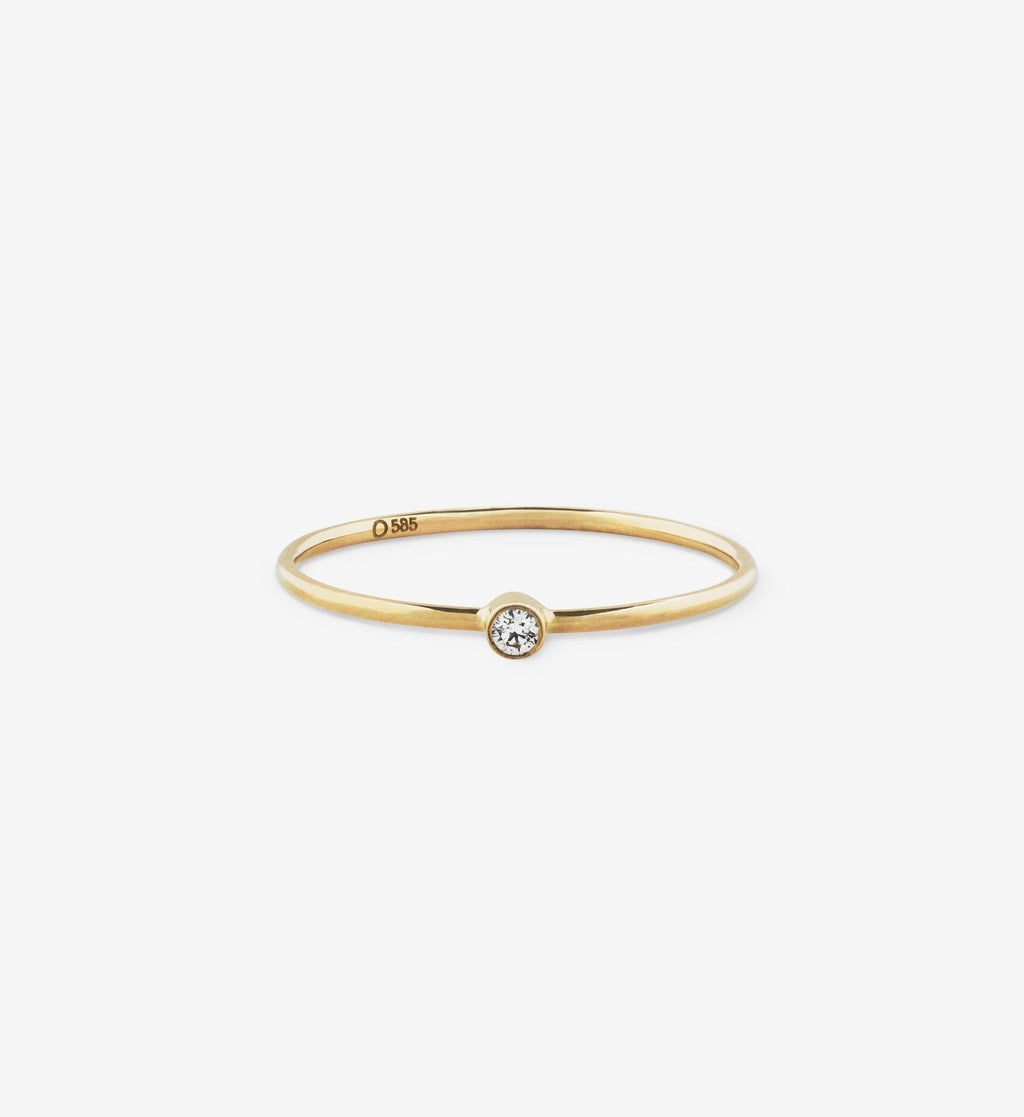 Bezel Diamond Ring 0.03 in 14K Gold