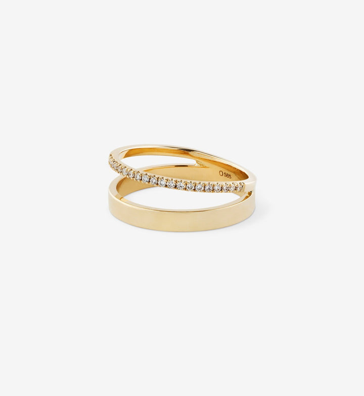 Diamond Line Double Ring 0.12