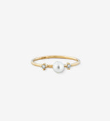 Double Diamond Pearl Ring 04