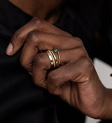 Floating Emerald Diamond Spiral Ring 0.17