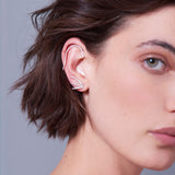 Queen Wave   18K Rosegold Ear Cuff w. Diamonds