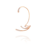 Ocean Ripple   18K Rosegold Ear Cuff w. Diamonds