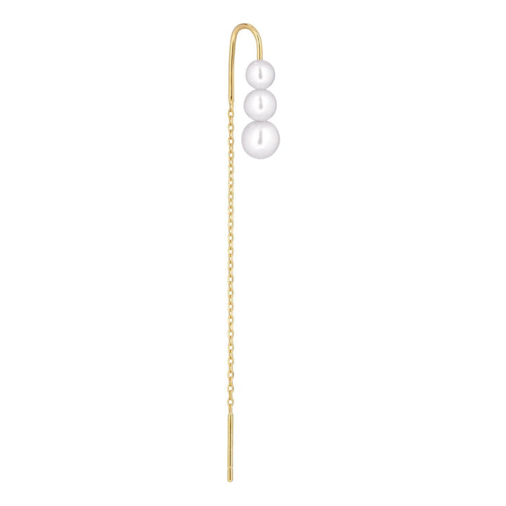 Oceana Hook Threader 18K Forgyldt Ørering m. Hvide Perler