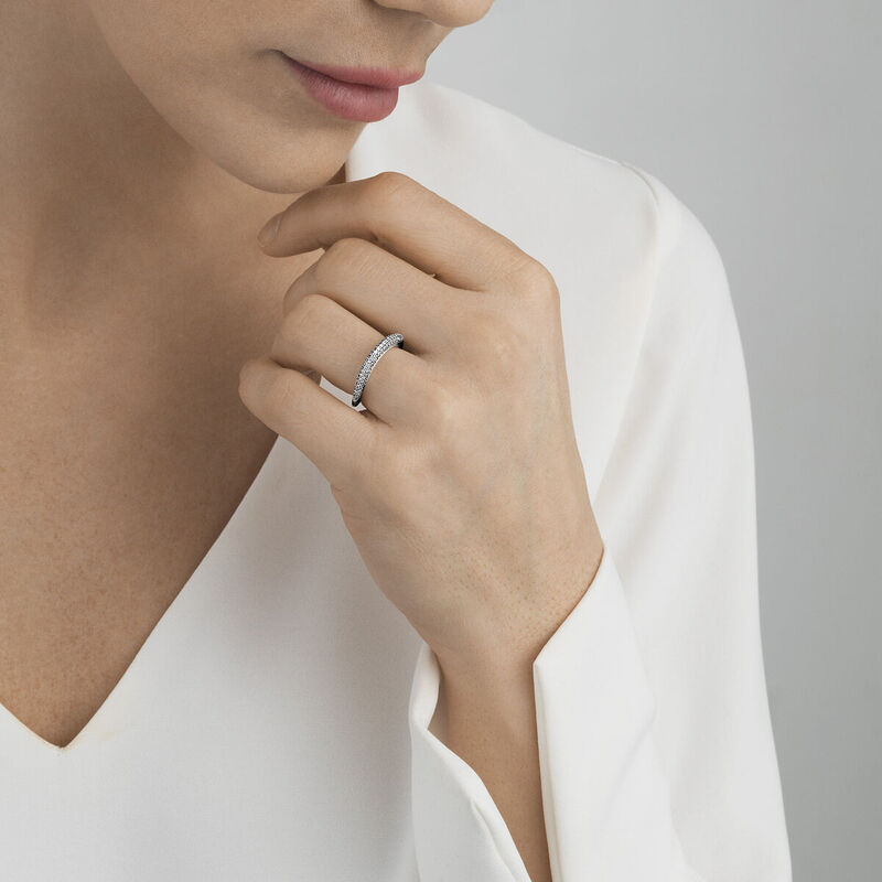 Offspring Silver Ring w. Diamonds, 0.29 ct