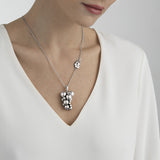 Large Moonlight Grapes Silver Necklace