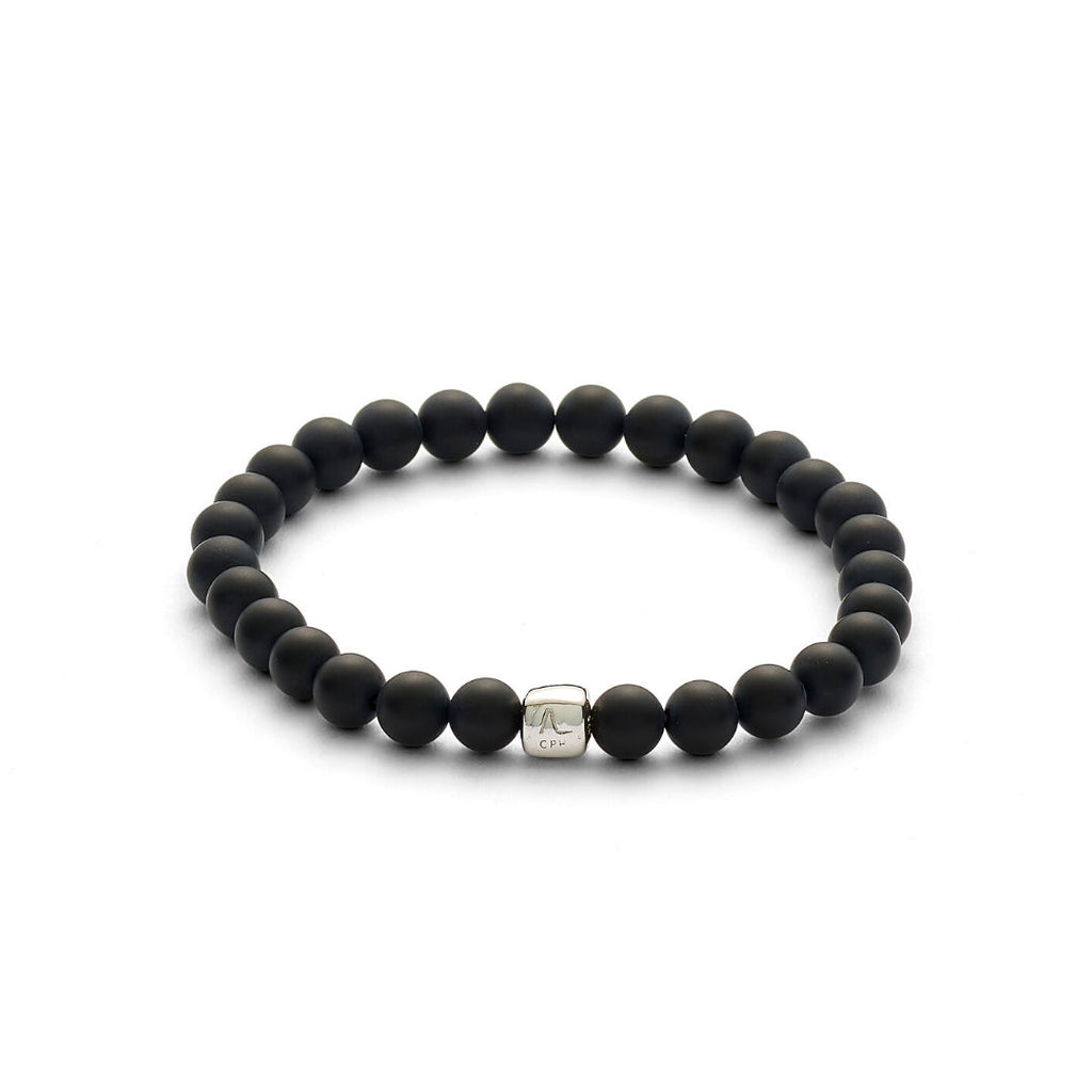 ColorUp (6mm) Silver Bracelet w. Onyx
