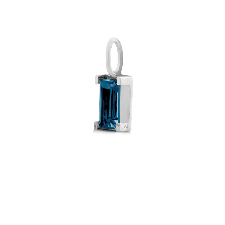Nord London Blue 18K Hvidguld Vedhæng m. Topas & Diamant