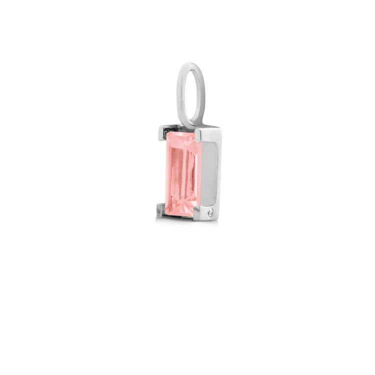 Nord Pink 18K Hvidguld Vedhæng m. Turmalin & Diamant