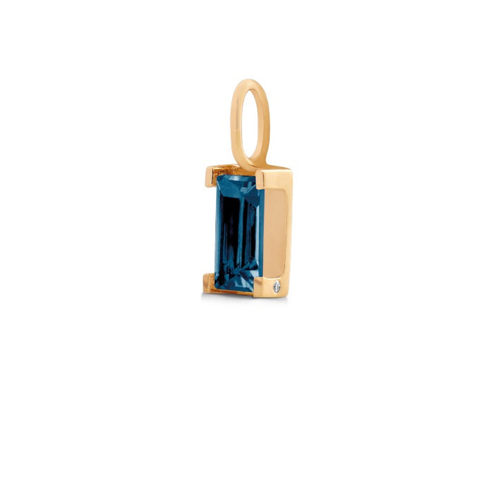 Nord London Blue 18K Gold Pendant w. Topaz & Diamond