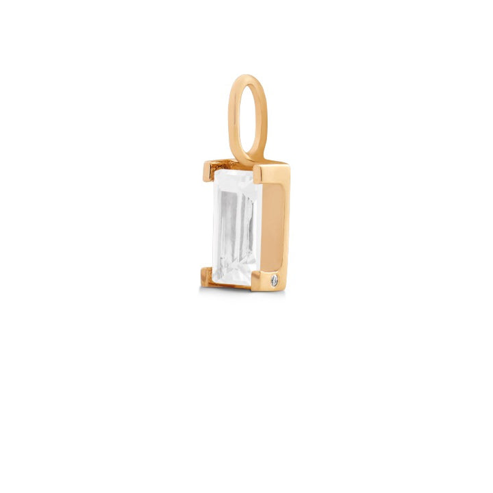 Nord White 18K Gold Pendant w. Topaz & Diamond