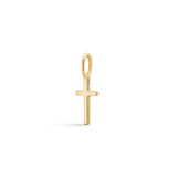 Rock Cross 18K Gold Pendant w. Diamond