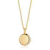 Portofino round Gold Plated Necklace w. White Zirconias