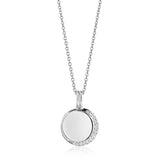 Portofino round Silver Necklace w. White Zirconias