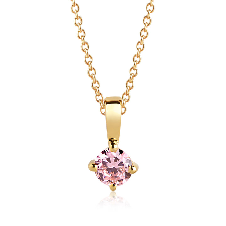 Princess Piccolo rund Halskette I Vergoldet I Rosa Zirkon