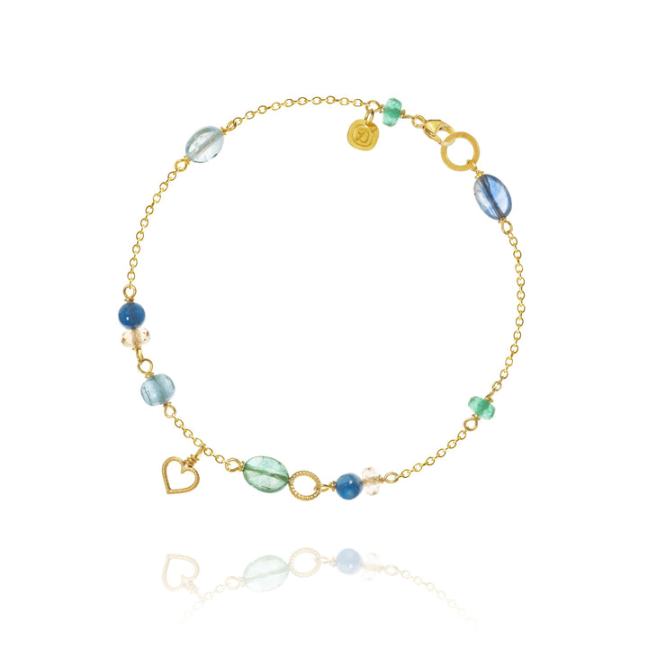 Piccolo Sea Breeze 18K Gold Bracelet w. Gemstones