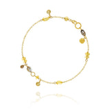 Piccolo Golden Desert 18K Gold Bracelet w. Citrin, Diamonds & Pearl