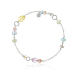 Piccolo Armband aus Silber I Aquamarin, Chalcedon, Citrin und Quartz