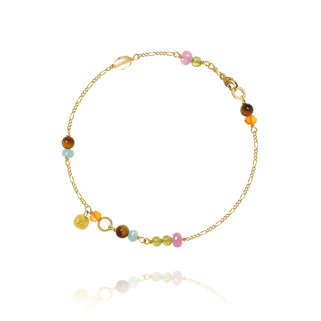 Piccolo Golden Dawn Armband 18K vergoldet I Edelsteine
