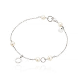 Piccolo Silver Bracelet w. White Pearls