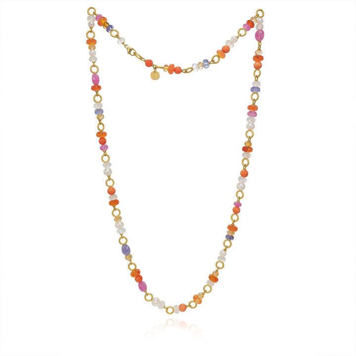 Wild Berry Limited edition 18K Colorful Gold Necklace w. Gemstones