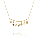 Linea Piccolo Golden Desert 18K Gold Necklace w. Citrin & Pearl