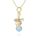 Piccolo 18K Gold Necklace w. Gemstones
