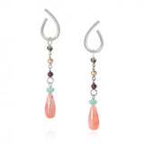 Piccolo DaybreakDrop Silver Pendant w. Quartz, Ruby, Amazonite, Moonstone & Pearl