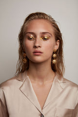 Three Suns Gold Plated Earrings