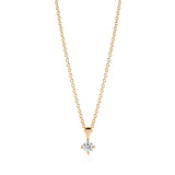 Princess Piccolo 4 mm. Gold Plated Necklace w. White Zirconias