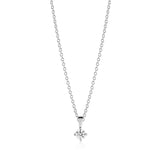 Princess Piccolo 4 mm. Silver Necklace w. White Zirconias