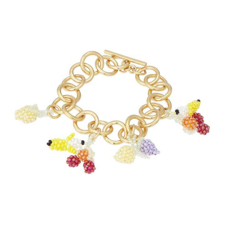 Chunky Fruit Salad goldplattiertes Armband I Multicolor Schmuckperlen