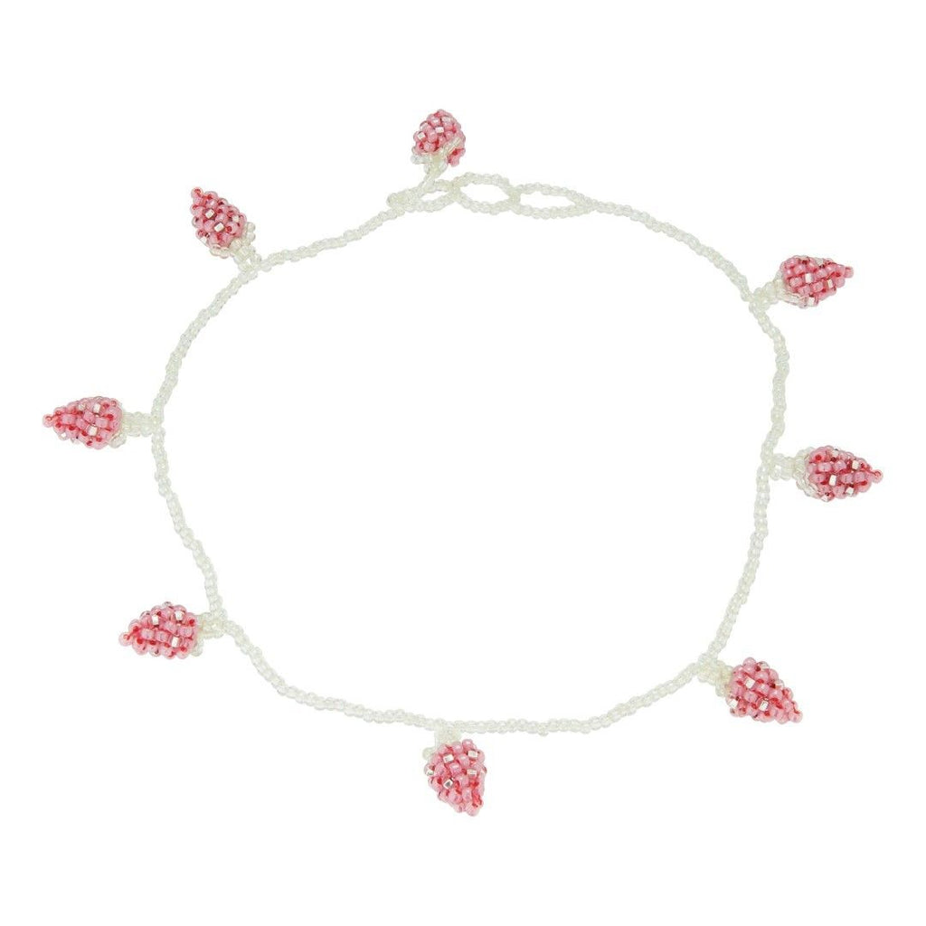 Pale Strawberry Necklace Pink and Red Beads