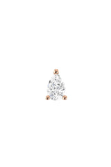 Pear Piercing 18K Rose Gold Earring w. Lab-Grown Diamond