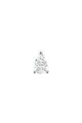 Pear Piercing 18K White Gold Earring w. Lab-Grown Diamond