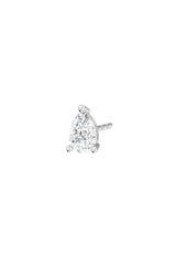 Pear Piercing 18K White Gold Earring w. Lab-Grown Diamond