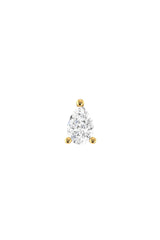 Pear Piercing 18K Gold Earring w. Lab-Grown Diamond
