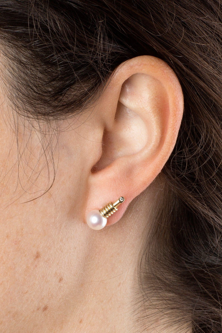 Perle goldener Ohrstecker