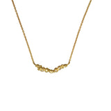 Nuggets On A String Necklace Gold, White Diamonds