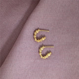 Small Nugget Huggie Hoop Gold