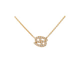 Petit Sign Cancer 18K Gold Necklace w. Diamonds