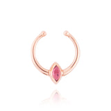 Petit Swinging 18K Rosegold Ear Cuff w. Diamond & Tourmaline